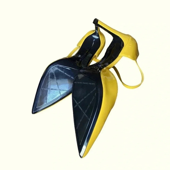 CALVIN KLEIN |Women’s Yellow Roya Pointed Toe Stiletto Patent Leather Pumps 9.5M - Picture 6 of 6